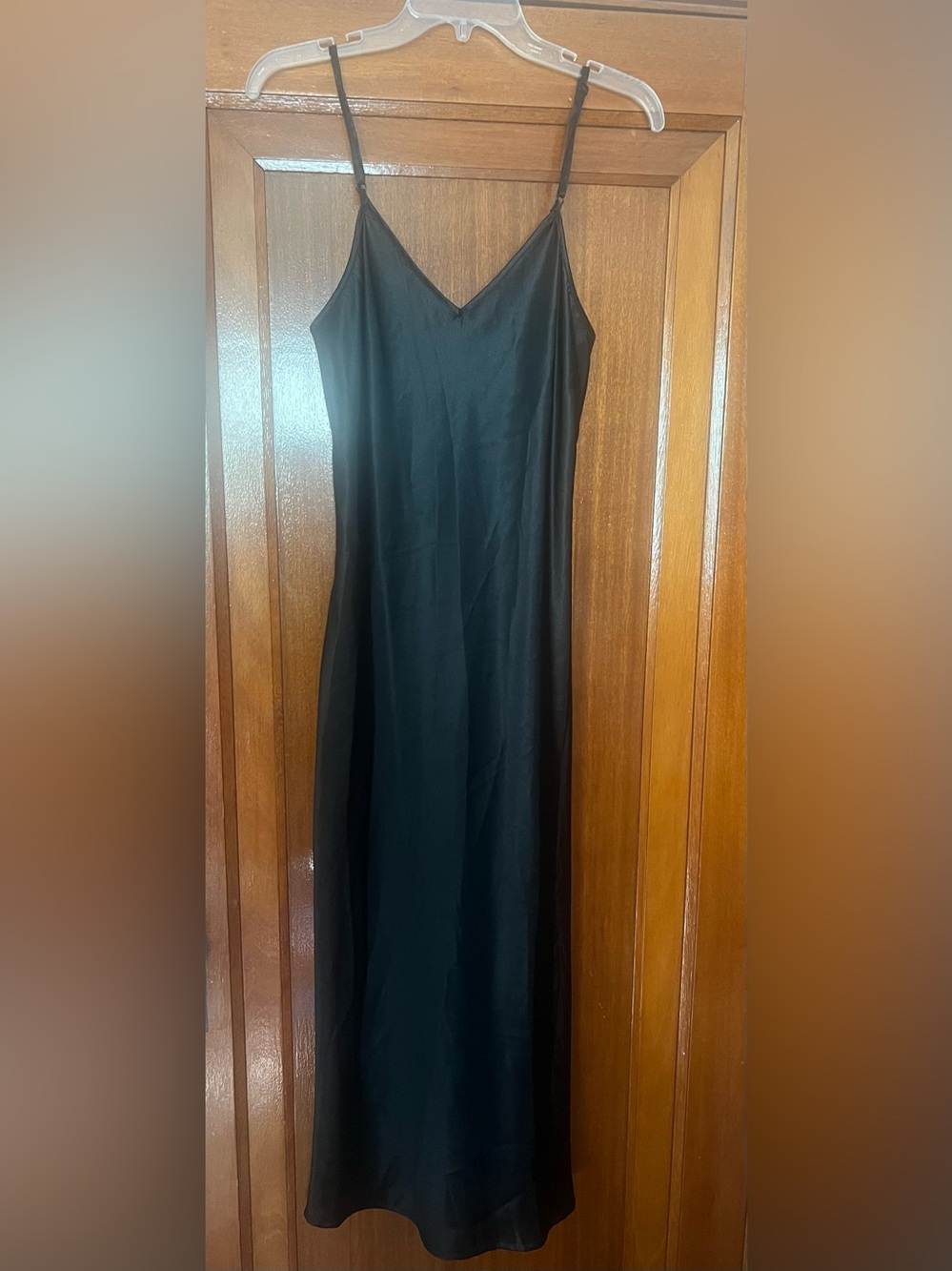 Express Black Maxi Slip Dress with V-Neck